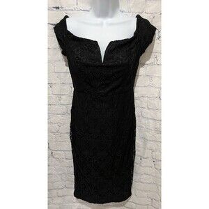 Guess Black Lace midi dress Size XS